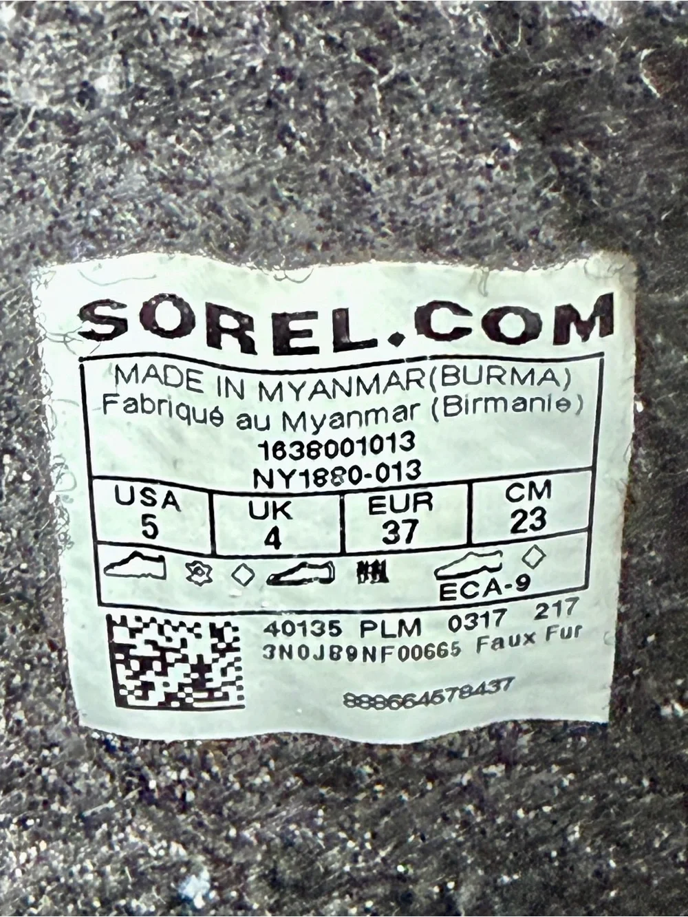 Sorel rubber collar lace